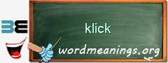 WordMeaning blackboard for klick